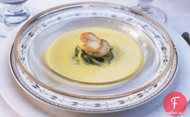 Vichyssoise di Zucchine e Zafferano con Capesante