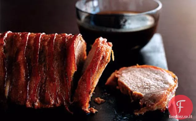 Lombo di maiale in acero avvolto con pancetta