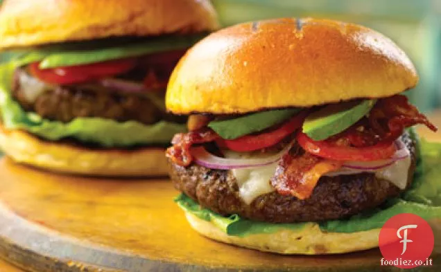 Pancetta Hamburger svizzeri con pomodoro e Avocado