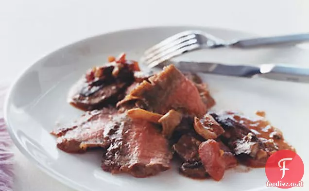 Bistecca al fianco di Panfried con Ragoût ai funghi