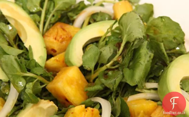 Insalata cubana di avocado, crescione e ananas (Ensalada de Aguacate, Berro, y Piña)