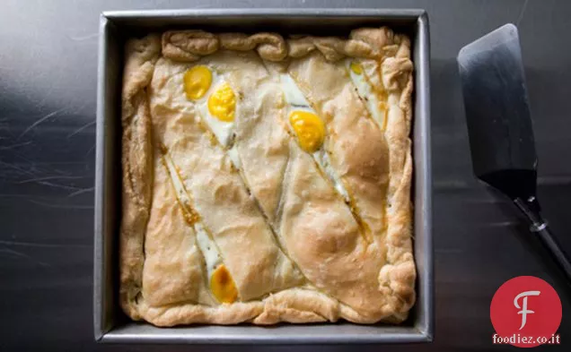 Torta di uova, patate e prosciutto