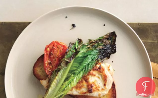 Bruschetta di pollo alla griglia, Romaine e pomodoro