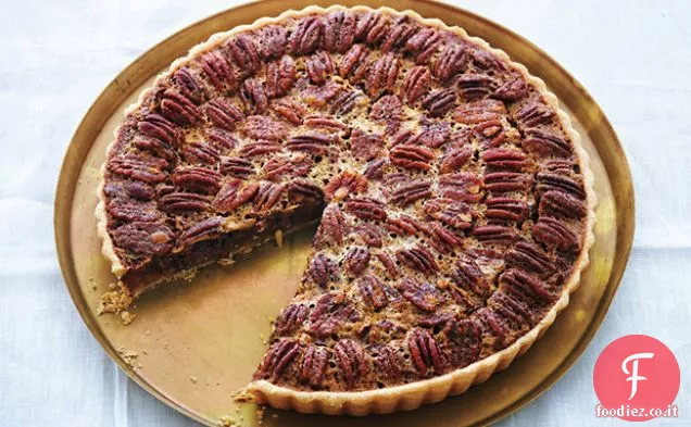 Crostata di noci pecan e cioccolato con Crema Fraîche montata al bourbon