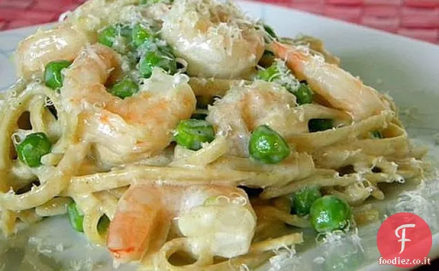 Luce Fettuccine Alfredo con Gamberi e Piselli