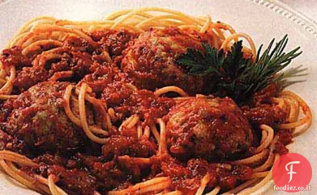 Spaghetti al Tacchino-Polpette al Pesto