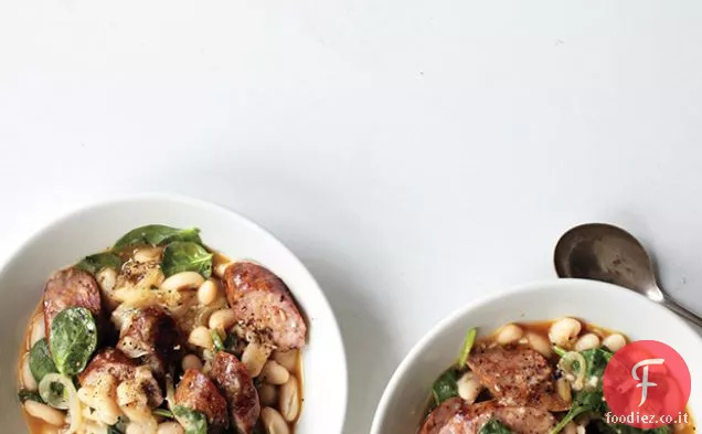 Chorizo e stufato di fagioli bianchi