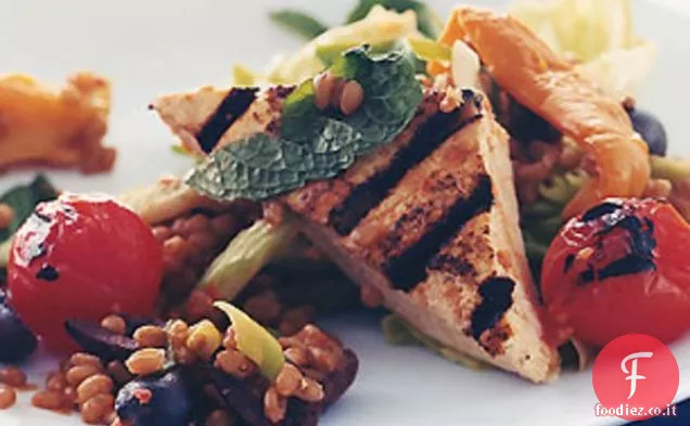 Insalata di bacche di grano con tofu alla griglia