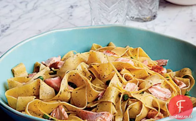 Pappardelle al Salmone e Piselli al Pesto