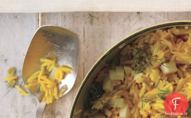 Orzo Tostato con Zafferano e Finocchio
