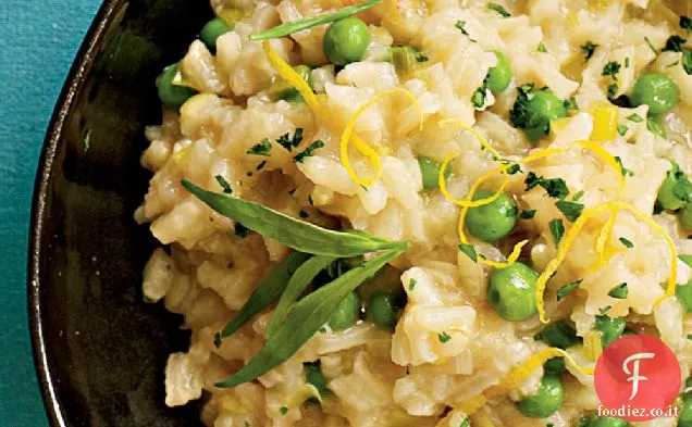 Risotto al Limone con Piselli, Dragoncello e Porri