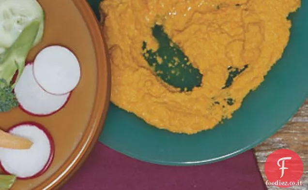 Salsa di carote allo zenzero con cruditi
