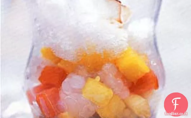 Sciroppo di zucchero di cocco e palma con Tapioca, frutta tropicale e ghiaccio tritato