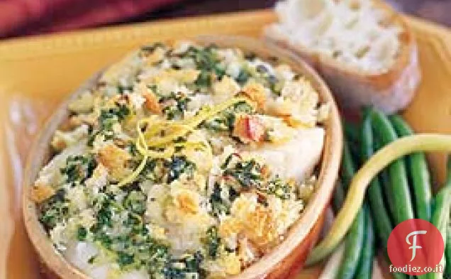Gratin di capesante con burro di aglio e limone