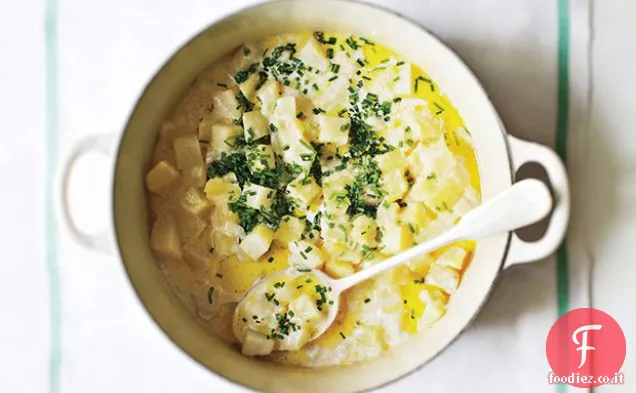 Patate cremose di erba cipollina