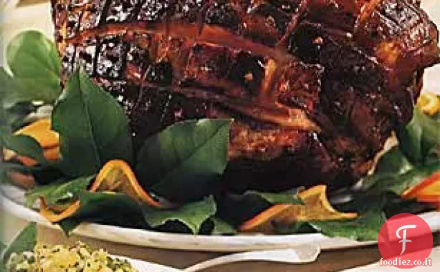 Marmellata-Prosciutto glassato con salsa di tè all'arancia dolce