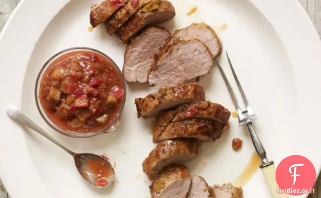 Filetto di maiale con chutney di rabarbaro speziato