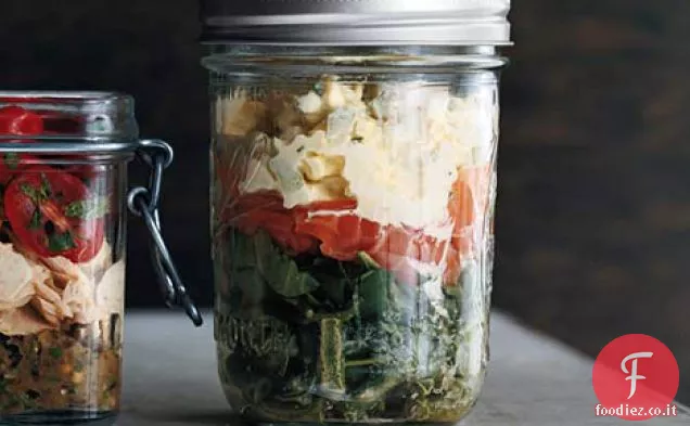 Salmone affumicato con insalata di uova e fagiolini