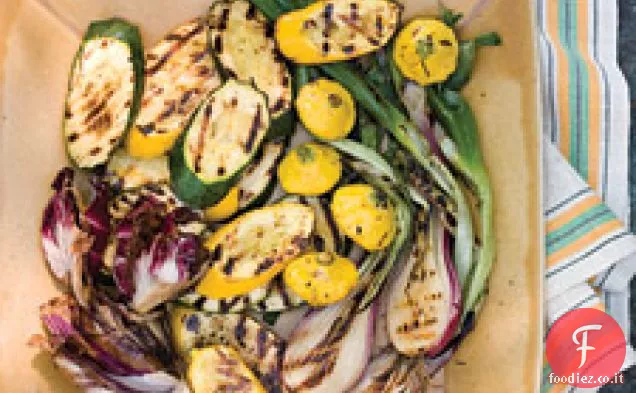 Radicchio alla griglia, Zucche estive e Scalogno