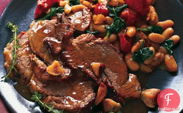 Coscia d'Agnello brasata al vino con aglio