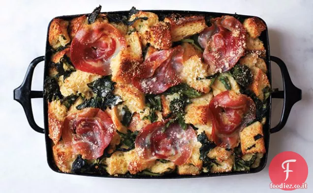 Budino di Parmigiano con Broccoli Rabe e Pancetta
