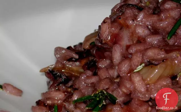 Risotto al Vino Rosso con Radicchio e Rosmarino