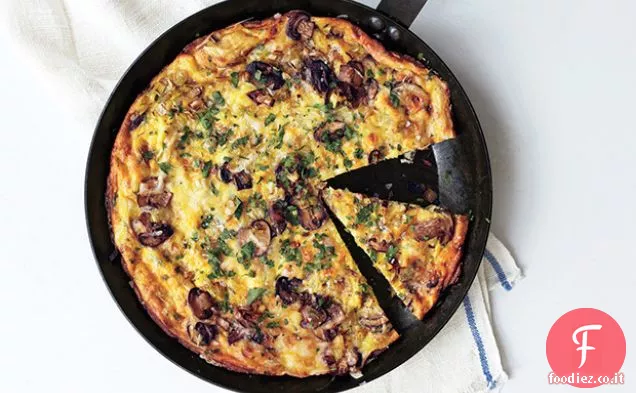 Funghi, Porri e Fontina Frittata