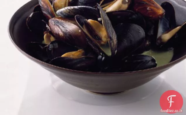 Cozze con Crema di Basilico