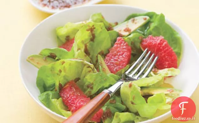 Insalata di pompelmo e avocado con zenzero-Cassis Dressing