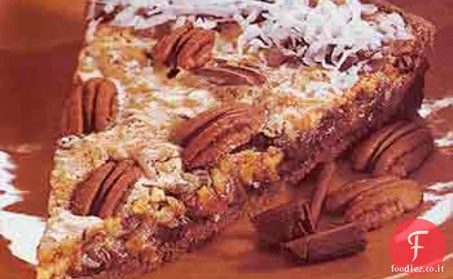 Crostata di noci Pecan al cioccolato e cocco