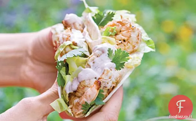 Tacos di gamberi agli agrumi