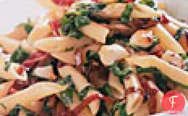 Penne con Rucola Appassita, Radicchio e Mozzarella Affumicata