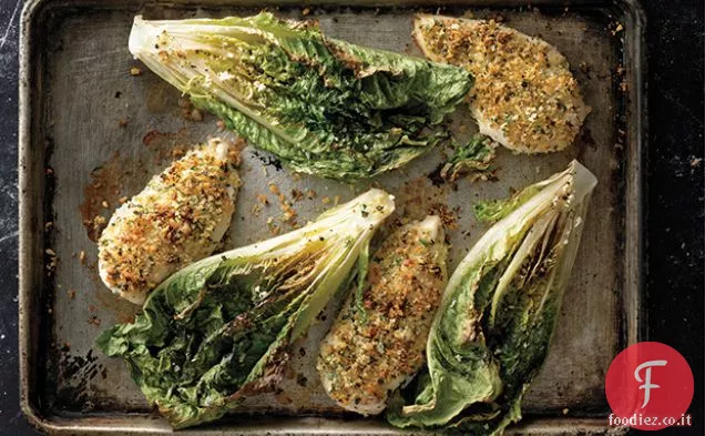 Pollo alla parmigiana con Caesar Roasted Romaine
