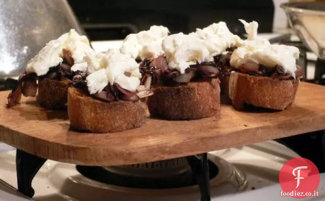 Bruschetta Con Burrata e Marmellata di Radicchio