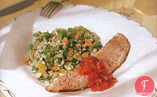 Insalata croccante di verdure e riso integrale