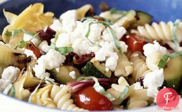 Pasta e Verdure Grigliate con Formaggio di Capra