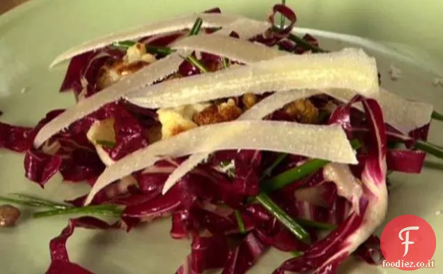 Insalata di Cavolfiore Arrosto con Radicchio, Pecorino e Capperi fritti