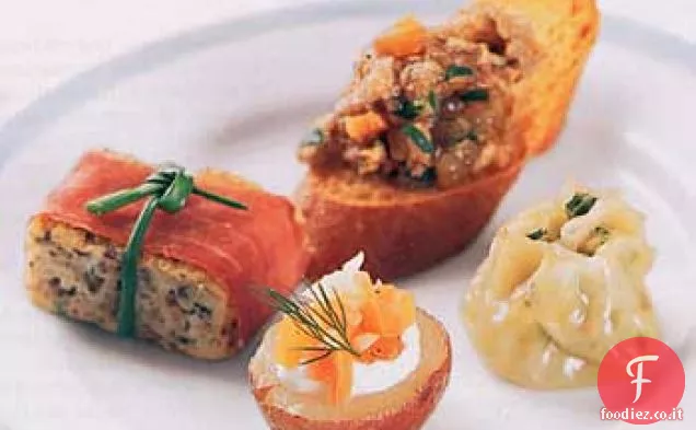 Gnocchi di gamberetti e spinaci con salsa asiatica di immersione