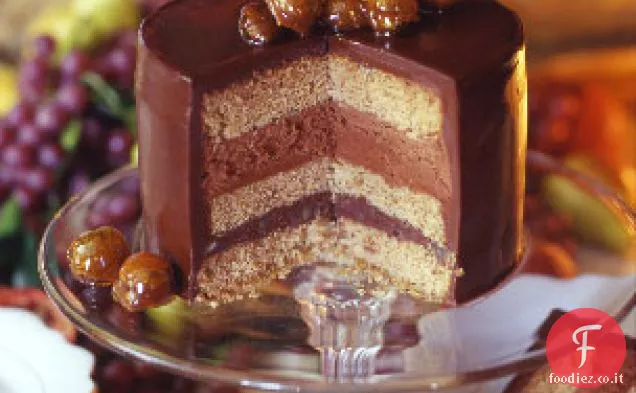 Torta di castagne al cioccolato con Mousse al cognac al cioccolato
