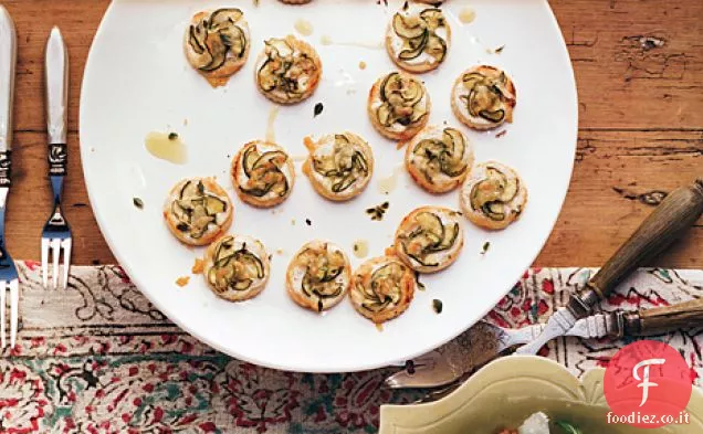 Mini Crostate di Zucchine e Caprini