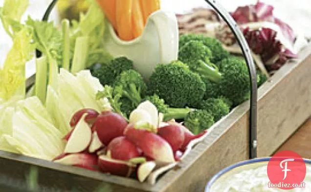 Crudités con salsa Roquefort cremosa