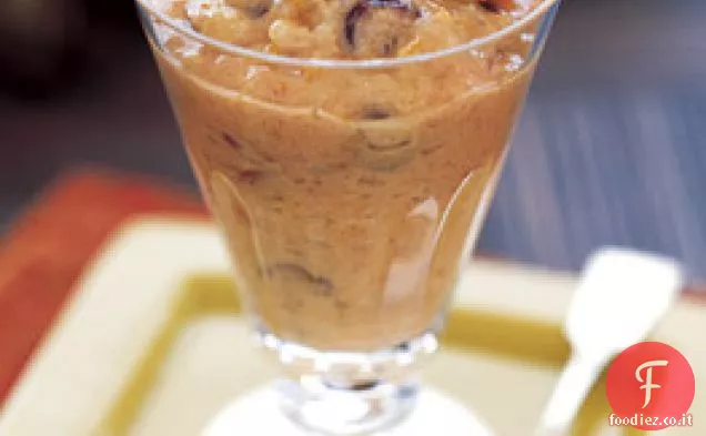 Budino di riso con cachi e mirtilli secchi
