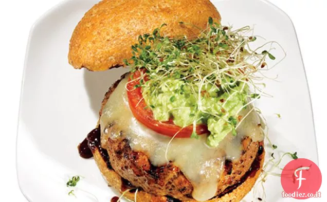 Avocado-Erba medica Hamburger di tacchino