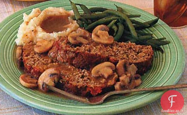 Polpettone con funghi saltati