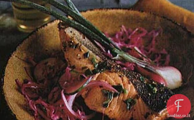 Salmone arrosto in padella con zenzero e curry