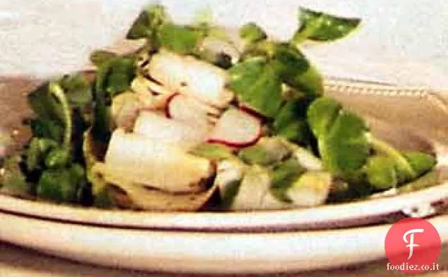 Insalata di indivia, mâche e ravanelli con vinaigrette di champagne