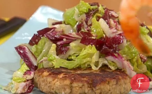 Hamburger di salmone con Slaw Caesar