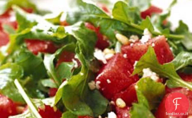 Insalata di anguria, rucola e pinoli