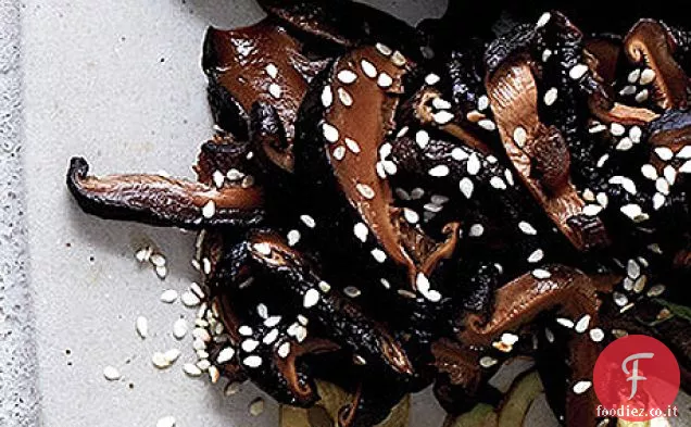 Funghi Shiitake glassati di soia