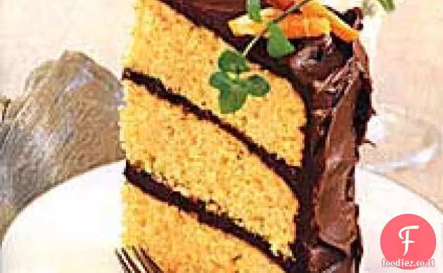 Torta di Mandorle all'arancia con Glassa al cioccolato